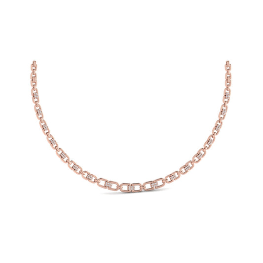 Linked Curves with Diamond Accent Necklace