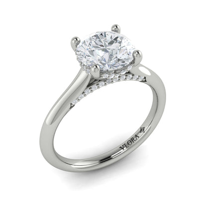 Round Solitaire Engagement Ring in Platinum by Vlora Bridal