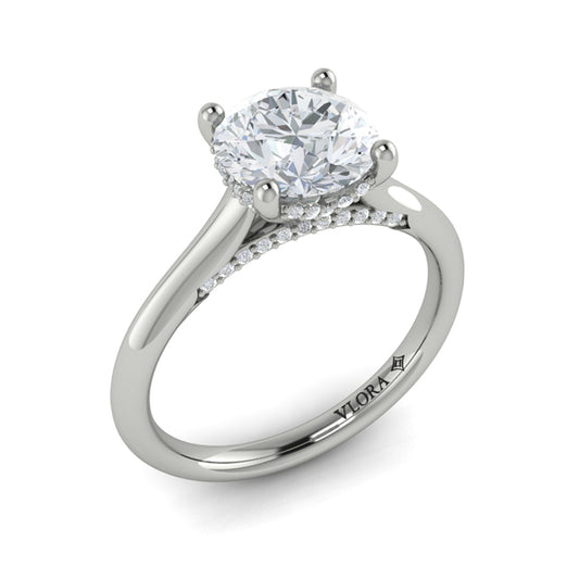 Round Solitaire Engagement Ring in Platinum by Vlora Bridal