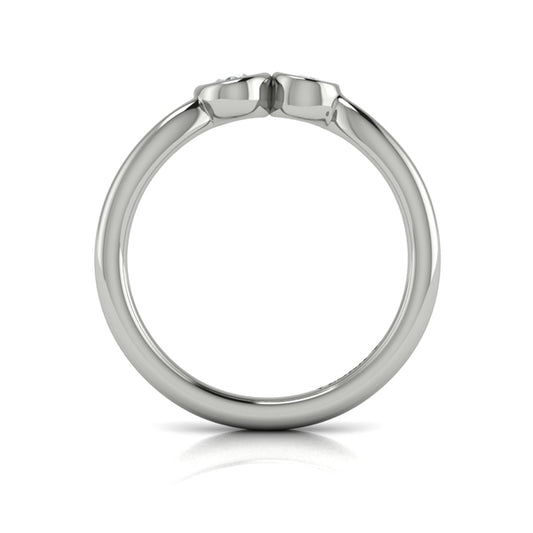 Bezel‑Set Pear and Oval Diamond  Bypass Ring