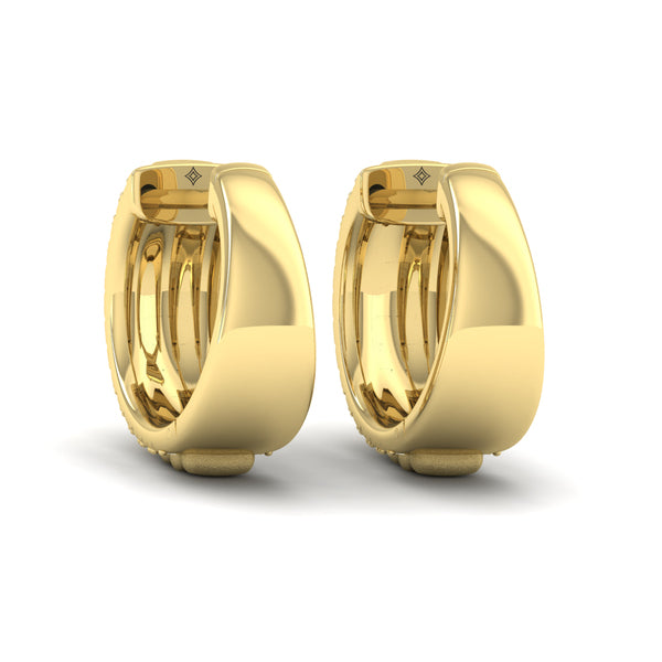 Fluted Huggie Earrings with Satin Finish