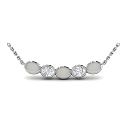 Contoured Gold and Diamond Pebble Necklace