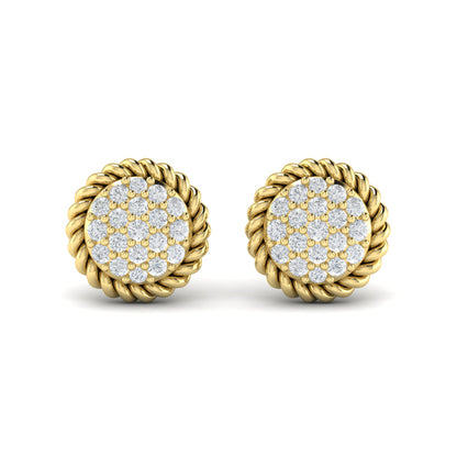 Round Shaped Diamond Pavé Earrings