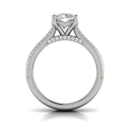 Round Classic Engagement Ring in Platinum by Vlora Bridal