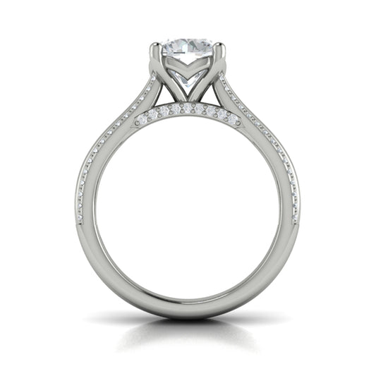 Round Classic Engagement Ring in Platinum by Vlora Bridal