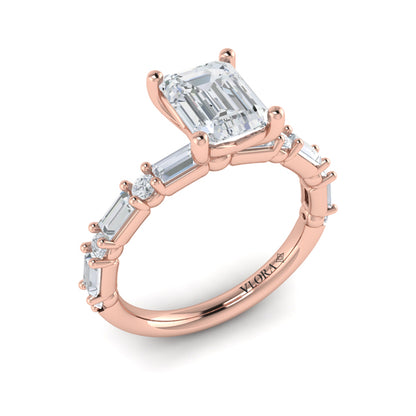 Daring Deco Emerald Cut Engagement Ring