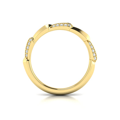 Geometric Pavé Diamond Band