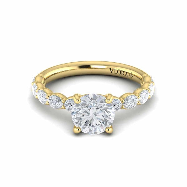 Graceful Round Diamond Engagement Ring