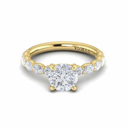 Graceful Round Diamond Engagement Ring