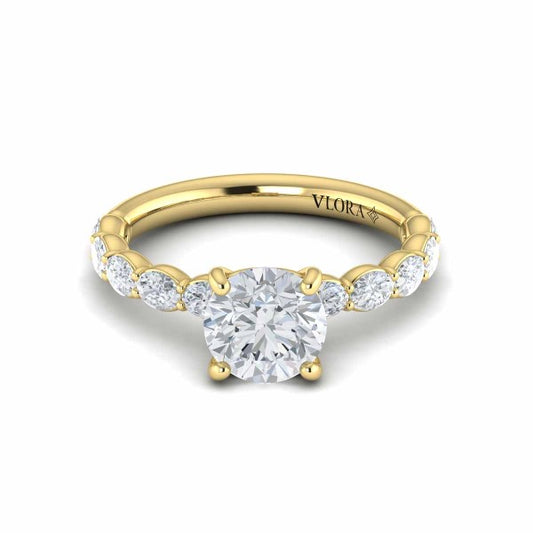 Graceful Round Diamond Engagement Ring