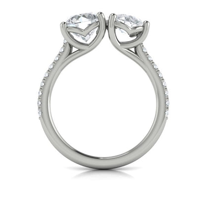 Two Stone Engagement Ring in Platinum by Vlora Bridal