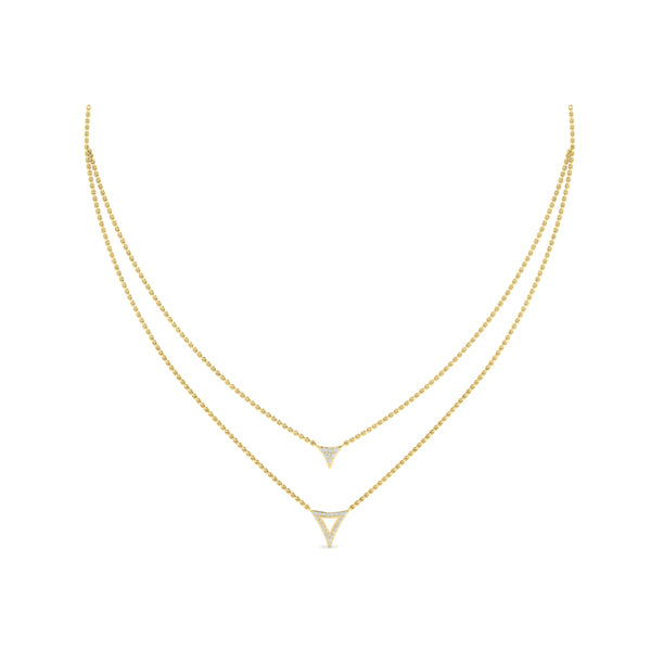 Diamond Open Trinity Two Row Necklace