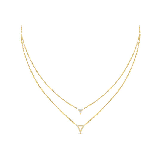 Diamond Open Trinity Two Row Necklace