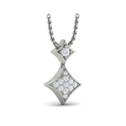Diamond Cluster Double Vlora Star Pendant Necklace