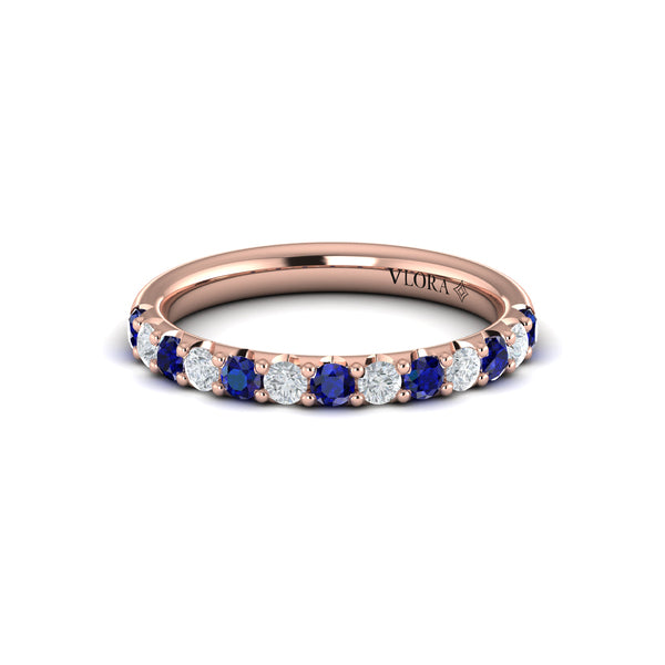 Sapphire and Diamond Stackable Band