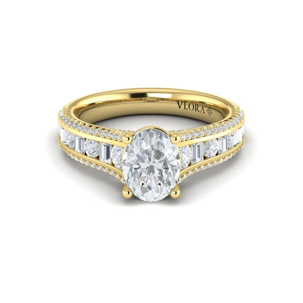 Opulent Cathedral Oval Diamond Engagement Ring