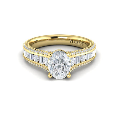 Opulent Cathedral Oval Diamond Engagement Ring