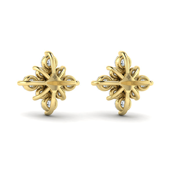 Floating Diamond Star Stud Earrings