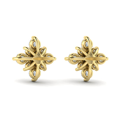 Floating Diamond Star Stud Earrings