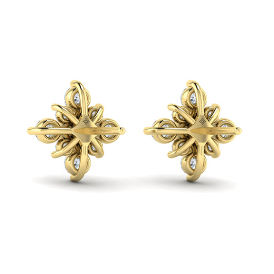 Floating Diamond Star Stud Earrings