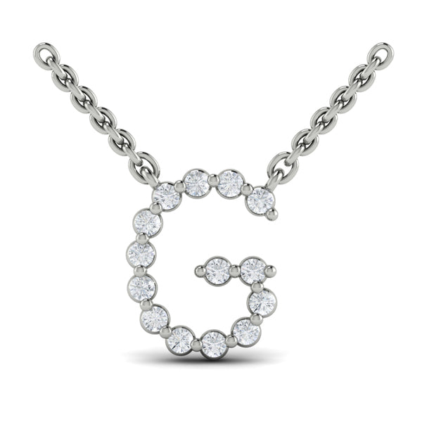 Diamond Alphabet Pendant Necklace, G