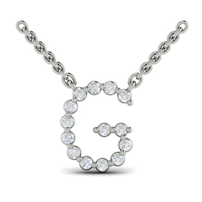 Diamond Alphabet Pendant Necklace, G