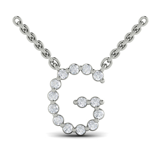 Diamond Alphabet Pendant Necklace, G