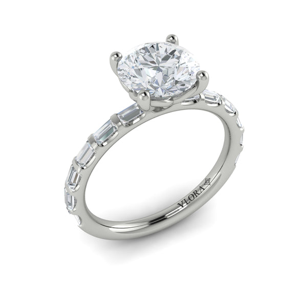 Round Classic Engagement Ring in Platinum by Vlora Bridal