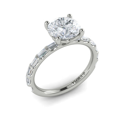 Round Classic Engagement Ring in Platinum by Vlora Bridal