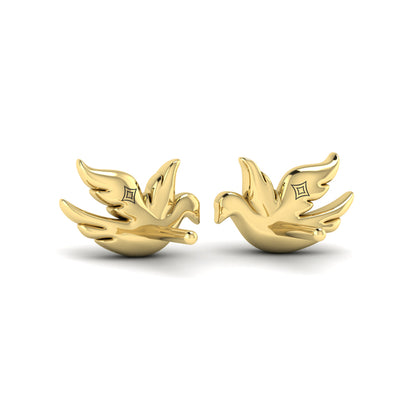 Diamond Dove Stud Earrings