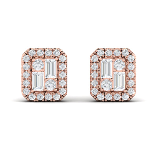 Diamond Baguette Stud Earrings