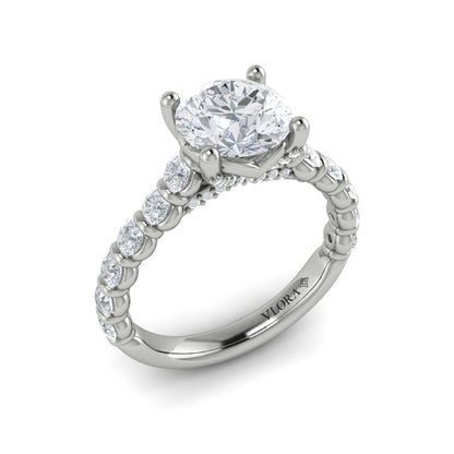 Bezel Diamond Accent Round Engagement Ring