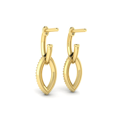 Open Navette Silhouette wtih Diamonds Earrings