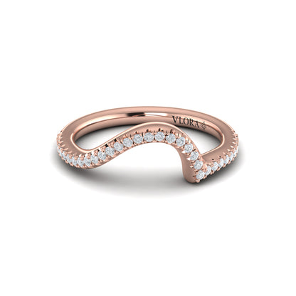 Matching Band for Modern Swirl Pavé Halo Engagement Ring