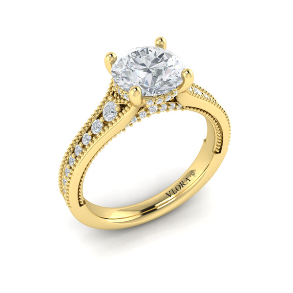 Intricate Hidden Halo Engagement Ring