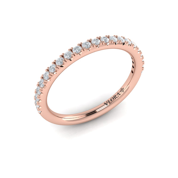 Matching Bands Wedding Band in 14K Rose Gold by Vlora Bridal