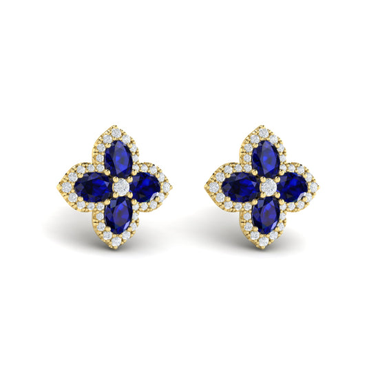 Petal Sapphire Blossom Earrings