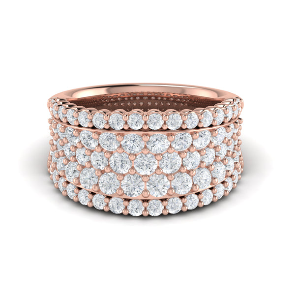 Diamond Multi-Row Statement Ring
