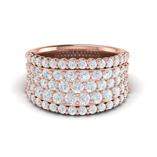Diamond Multi-Row Statement Ring
