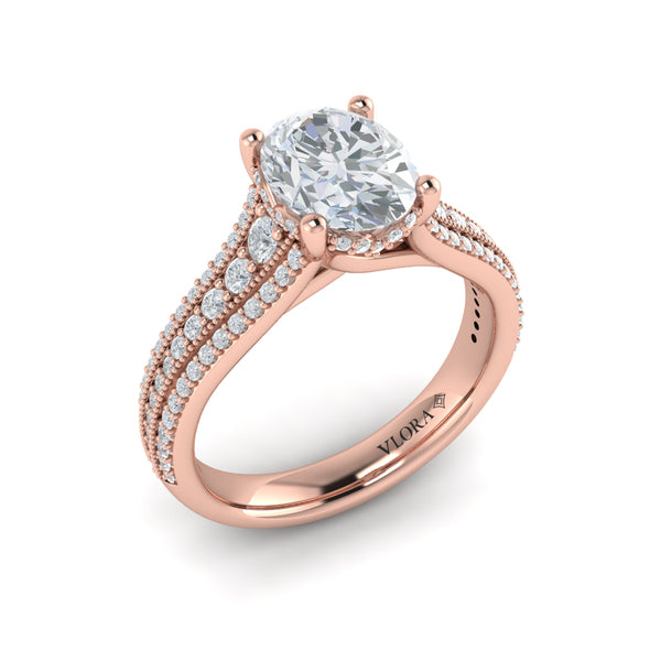 Elegant Oval Modern Vintage Engagement Ring