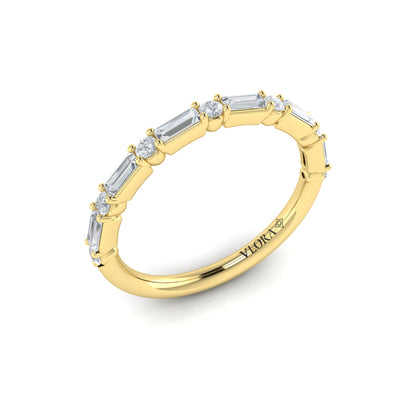 Matching Bands Wedding Band in 14K Yellow Gold by Vlora Bridal