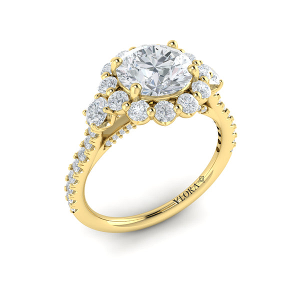 Enchanted Floral Halo Engagement Ring