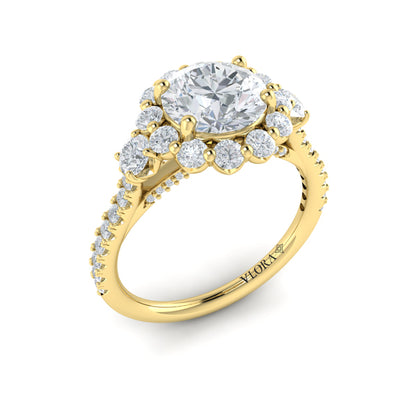 Enchanted Floral Halo Engagement Ring