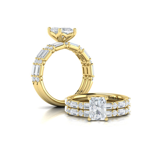 Matching Bands Wedding Band in 14K Yellow Gold by Vlora Bridal