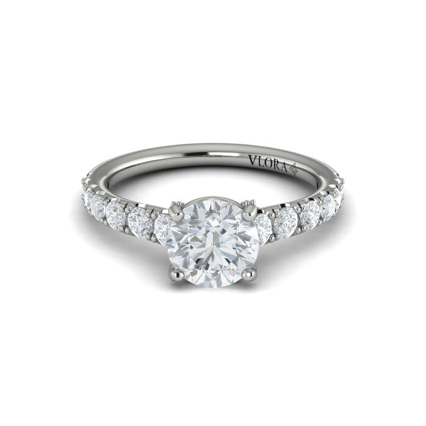 Round Classic Engagement Ring in Platinum by Vlora Bridal