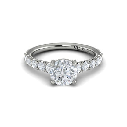 Round Classic Engagement Ring in Platinum by Vlora Bridal
