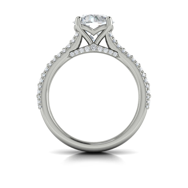 Oval Classic Engagement Ring in Platinum by Vlora Bridal