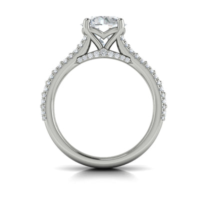 Oval Classic Engagement Ring in Platinum by Vlora Bridal