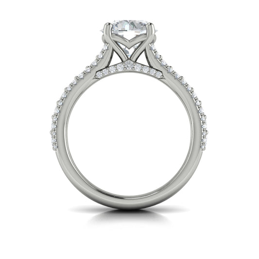 Oval Classic Engagement Ring in Platinum by Vlora Bridal