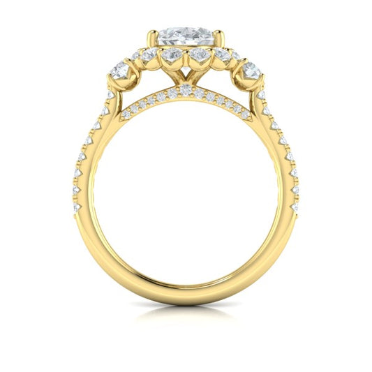 Blossom Halo Oval Engagement Ring